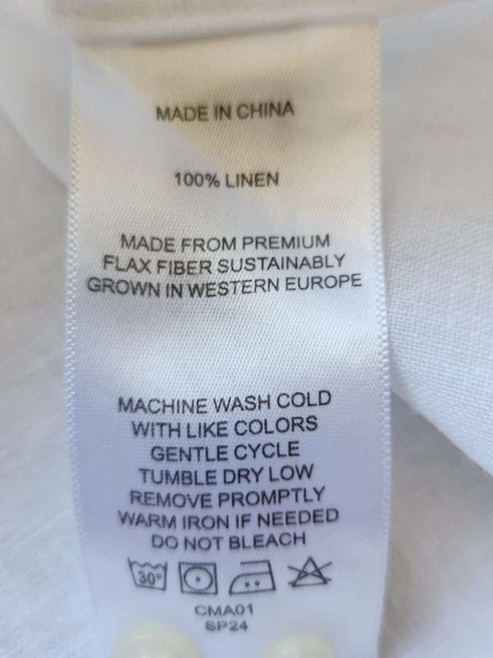 Quince Women's Large White 100% European Linen Long Sleeve Button-Down Shirt - Picture 15 of 15